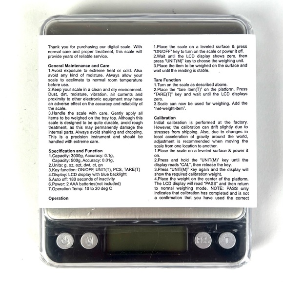 Rainbean 3KG Food Kitchen Scale Digital Grams & Ounces 5" X 4" - Picture 5 of 7